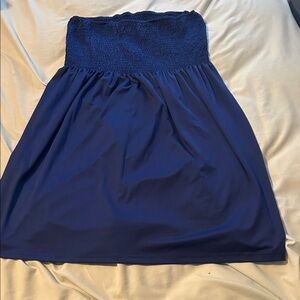 Amazon Strapless Dress in Navy Blue